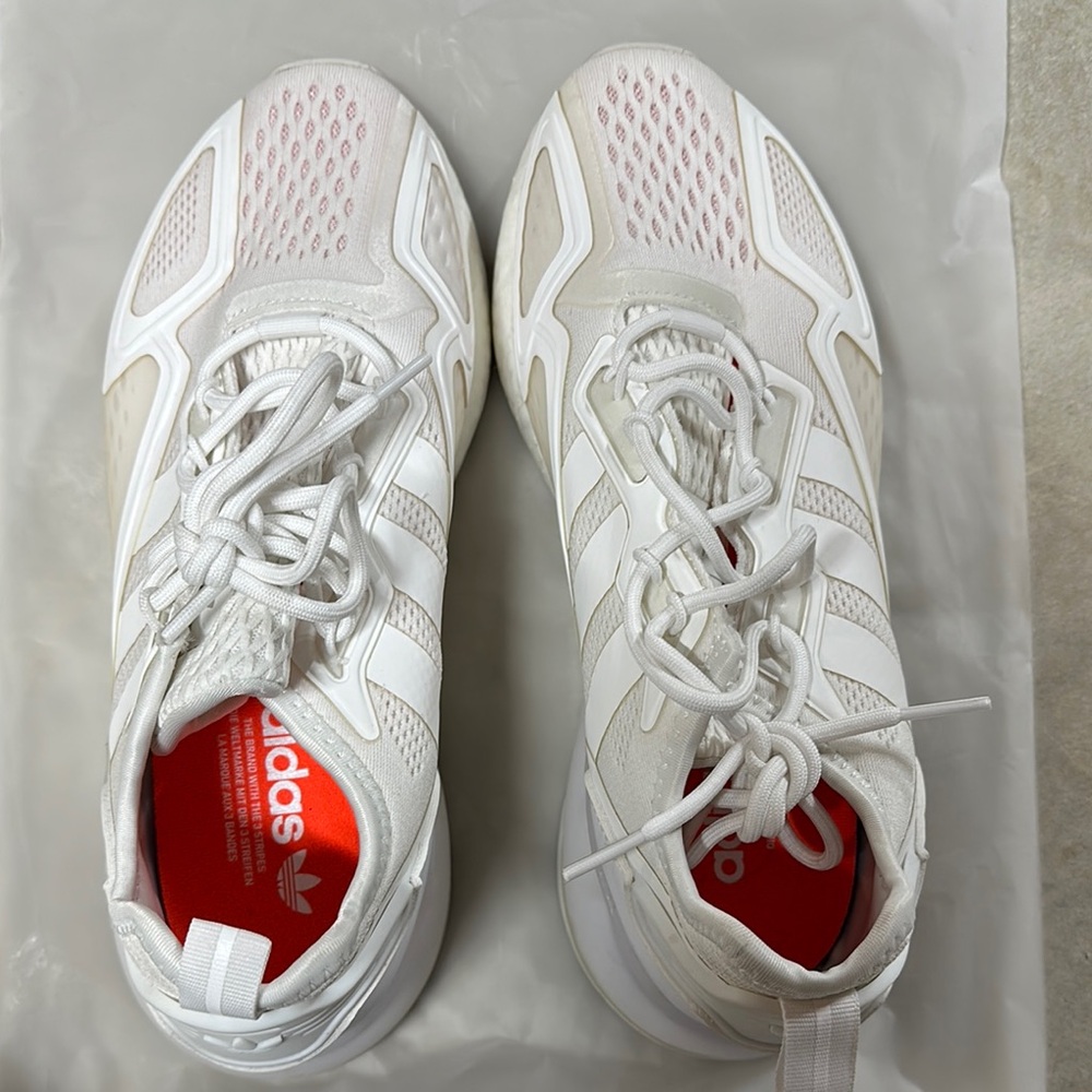 Adidas White and Red Athletic Shoes
